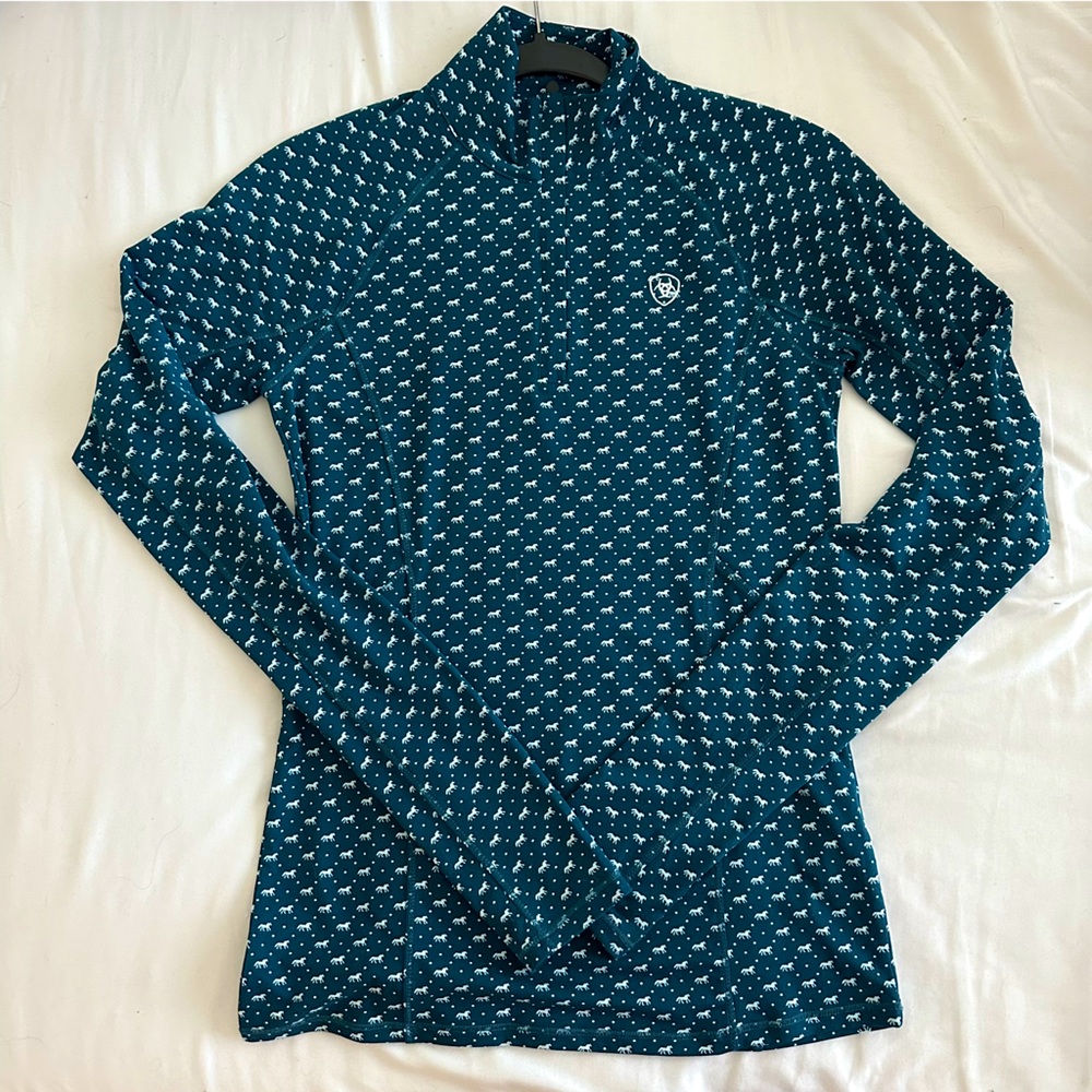 Dark Teal Ariat Tek Quarter Zip - Cold Series